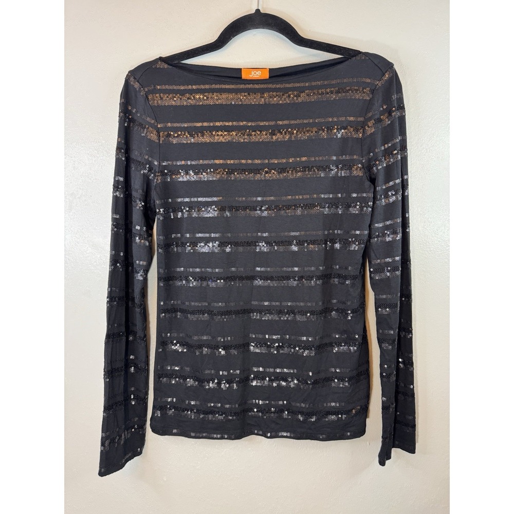 NWT Joe Fresh Holiday Sparkle Black Sequin Top Size S